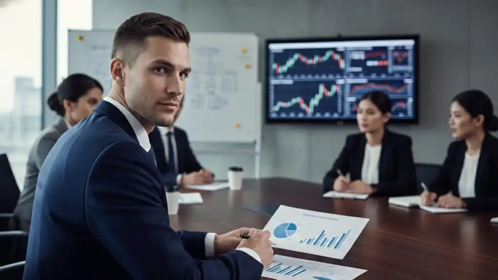 Equipo directivo revisando KPIs y tendencias de marketing 